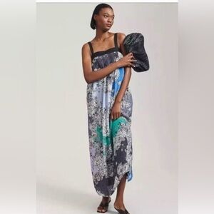 Anthropologie ATSU floral shift maxi dress size small